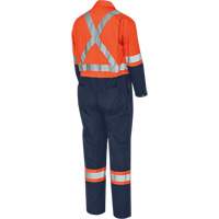 5514BB 2-Tone Safety Coveralls with Zipper Closure, 36, High Visibility Orange/Navy Blue Groupe Belzile Dickner