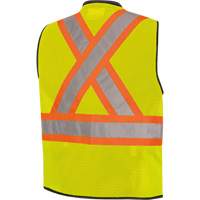 6895 High-Visibility Zip Front Bi-Colour Safety Vest, Black/High Visibility Lime-Yellow, 2X-Large/3X-Large, Polyester Groupe Belzile Dickner