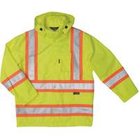 Ripstop Safety Rain Jacket, Polyester, X-Small, High Visibility Lime-Yellow Groupe Belzile Dickner