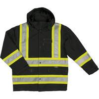 Ripstop Safety Rain Jacket, Polyester, X-Small, Black Groupe Belzile Dickner
