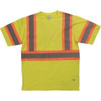Short Sleeve Safety T-Shirt, Cotton, X-Small, High Visibility Lime-Yellow Groupe Belzile Dickner