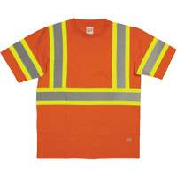 Short Sleeve Safety T-Shirt, Cotton, X-Small, High Visibility Orange Groupe Belzile Dickner