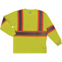 Long Sleeve Safety T-Shirt, Cotton, X-Small, High Visibility Lime-Yellow Groupe Belzile Dickner