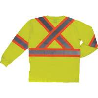 Long Sleeve Safety T-Shirt, Cotton, X-Small, High Visibility Lime-Yellow Groupe Belzile Dickner