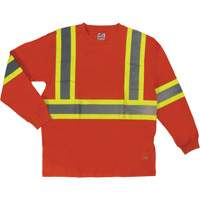 Long Sleeve Safety T-Shirt, Cotton, X-Small, High Visibility Orange Groupe Belzile Dickner