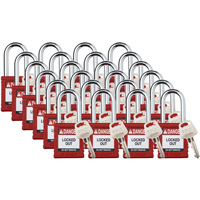 Velocity Lockout Padlocks, Red, Keyed Different, Nylon, 1-1/2" Width Groupe Belzile Dickner