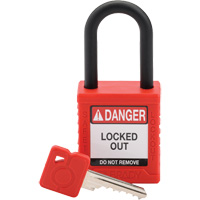 Velocity Safety Lockout Padlock, Red, Keyed Different, Nylon, 1-1/2" Width Groupe Belzile Dickner
