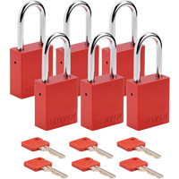 Lockout Padlock, Safety Padlock, Keyed Different, Aluminum, 1-1/2" Width Groupe Belzile Dickner