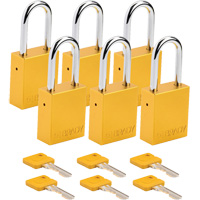 Lockout Padlock, Safety Padlock, Keyed Different, Aluminum, 1-1/2" Width Groupe Belzile Dickner
