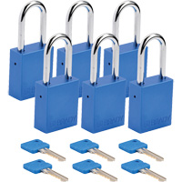 Lockout Padlock, Safety Padlock, Keyed Different, Aluminum, 1-1/2" Width Groupe Belzile Dickner