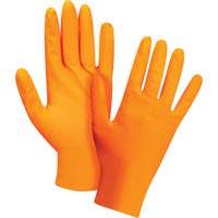 Heavyweight Tactile Grip Examination Gloves, Small, Nitrile, 8-mil, Powder-Free, Orange Groupe Belzile Dickner