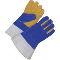 Gants pour soudeur doubl&eacute;s avec poignet de 5", Cuir de vache refendu, Taille 2T-Grand Groupe Belzile Dickner