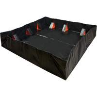 Berme d&eacute;ployable &agrave; mur IBX, Capacit&eacute; 268 gal. US, 6' la x 6' lo x 12" h, Support &agrave; encliqueter Groupe Belzile Dickner