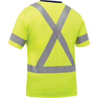 Bisley&reg; X-Back Short Sleeve Shirt, Poly-Cotton, Small, High Visibility Lime-Yellow Groupe Belzile Dickner