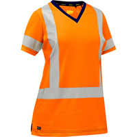 Bisley&reg; Women's X-Back Short Sleeve Shirt, Poly-Cotton, Small, High Visibility Orange Groupe Belzile Dickner