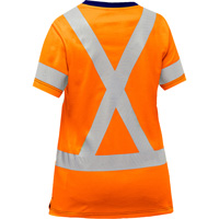 Bisley&reg; Women's X-Back Short Sleeve Shirt, Poly-Cotton, Small, High Visibility Orange Groupe Belzile Dickner