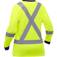 Bisley&reg; Women's X-Back Long Sleeve Shirt, Poly-Cotton, Small, High Visibility Lime-Yellow Groupe Belzile Dickner