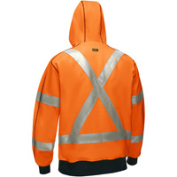 Bisley&reg; X-Back Full Zip Hooded Sweatshirt with Sherpa Lining, Small, High Visibility Orange Groupe Belzile Dickner