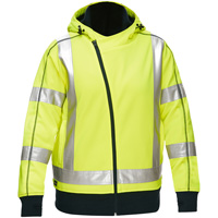 Bisley&reg; X-Back Women's Contoured Full Zip Hooded Sweatshirt with Sherpa Lining, Small, High Visibility Lime-Yellow Groupe Belzile Dickner