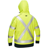 Bisley&reg; X-Back Women's Contoured Full Zip Hooded Sweatshirt with Sherpa Lining, Small, High Visibility Lime-Yellow Groupe Belzile Dickner