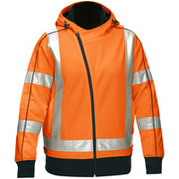 Bisley&reg; X-Back Women's Contoured Full Zip Hooded Sweatshirt with Sherpa Lining, Small, High Visibility Orange Groupe Belzile Dickner