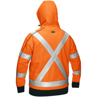 Bisley&reg; X-Back Women's Contoured Full Zip Hooded Sweatshirt with Sherpa Lining, Small, High Visibility Orange Groupe Belzile Dickner