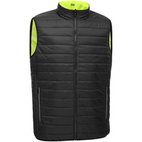 Bisley&reg; X-Back Reversible Puffer Vest, High Visibility Lime-Yellow, Small, Polyester Groupe Belzile Dickner