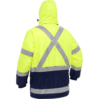 Bisley&reg; X-Back Extreme Cold Jacket with Navy Bottom, Polyester, High Visibility Lime-Yellow, Small Groupe Belzile Dickner