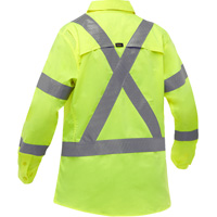 Bisley&reg; X-Back Women's Long Sleeve Work Shirt with X-Airflow, Poly-Cotton, Small, High Visibility Lime-Yellow Groupe Belzile Dickner