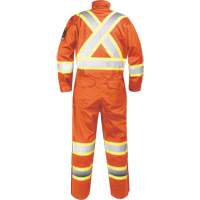 Fire-Resistant Coverall with High-Visibility Bands, Size Small, Orange Groupe Belzile Dickner