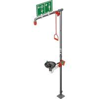 Douche combin&eacute;e avec cuvette ouverte en acier inoxydable et entr&eacute;e sup&eacute;rieure, Socle Groupe Belzile Dickner