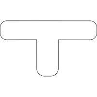 Floor Marking Shapes, T, 9.5" L x 6.5" W, White, Vinyl Groupe Belzile Dickner