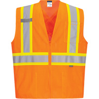 Veste de s&eacute;curit&eacute; &agrave; bandes contrastantes, Orange haute visibilit&eacute;, Petit, Polyester Groupe Belzile Dickner