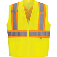 Veste de s&eacute;curit&eacute; &agrave; bandes contrastantes, Jaune lime haute visibilit&eacute;, Petit, Polyester Groupe Belzile Dickner