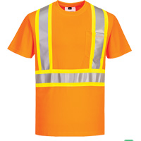 T-shirt de s&eacute;curit&eacute; &agrave; bandes contrastantes, Polyester, Petit, Orange haute visibilit&eacute; Groupe Belzile Dickner