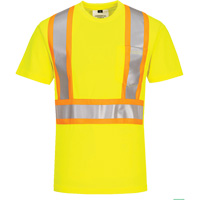 T-shirt de s&eacute;curit&eacute; &agrave; bandes contrastantes, Polyester, Petit, Jaune lime haute visibilit&eacute; Groupe Belzile Dickner