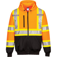 Contrast-Striped Safety Hoodie, Small, Black/High Visibility Orange Groupe Belzile Dickner