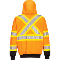 Contrast-Striped Safety Hoodie, Small, Black/High Visibility Orange Groupe Belzile Dickner