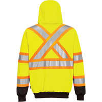 Contrast-Striped Safety Hoodie, Small, Black/High Visibility Lime-Yellow Groupe Belzile Dickner