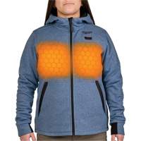 M12 Heated Hoodie with Battery, Women's, Medium, Blue, Poly-Cotton Groupe Belzile Dickner