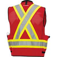 6678 High-Visibility Antimicrobial Mesh-Back Surveyor Vest, Red, Small, Polyester Groupe Belzile Dickner