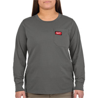 GRIDIRON Long Sleeve Pocket T-Shirt, Women's, X-Small, Grey Groupe Belzile Dickner