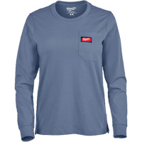 GRIDIRON Long Sleeve Pocket T-Shirt, Women's, X-Small, Blue Groupe Belzile Dickner