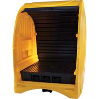 Palette contre les d&eacute;versements &agrave; couvercle dur pour 4 barils, 68,11" lo x 61,61" la x 83,07" h, Capacit&eacute; de charge 1433 lb Groupe Belzile Dickner