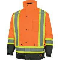 5056 Pioneer&reg; Yukon 7-in-1 Waterproof Winter Safety Parka, Polyester, Black/High Visibility Orange, X-Small Groupe Belzile Dickner
