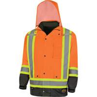5056 Pioneer&reg; Yukon 7-in-1 Waterproof Winter Safety Parka, Polyester, Black/High Visibility Orange, X-Small Groupe Belzile Dickner