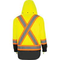 5057 Pioneer&reg; Yukon 7-in-1 Waterproof Winter Safety Parka, Polyester, Black/High Visibility Lime-Yellow, X-Small Groupe Belzile Dickner