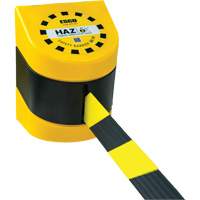 Syst&egrave;me de barri&egrave;re de s&eacute;curit&eacute; HAZLOK, Plastique, Fixation magn&eacute;tique, 30', Ruban Noir et jaune Groupe Belzile Dickner