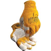 Gants de soudeur TIG/MIG de premi&egrave;re qualit&eacute; Caiman avec fermeture &agrave; boucles & crochets, Cuir de vache refendu, Taille Moyen Groupe Belzile Dickner