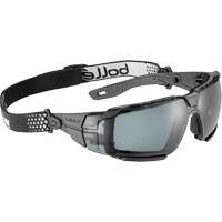RUSH+ 2.0 XP M/L Safety Glasses with Black & Grey Frame, Smoke Lens, Anti-Fog/Anti-Scratch, ANSI Z87+ Groupe Belzile Dickner